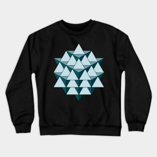 64 Tetrahedron - Cool Blues Crewneck Sweatshirt